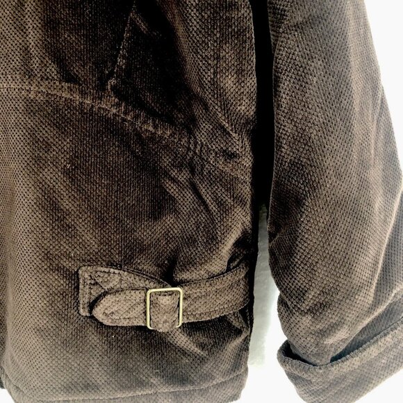 Saint Johns Bay Authentic Woman's Brown Corduroy Button Up Coat Adult Medium - Picture 4 of 16